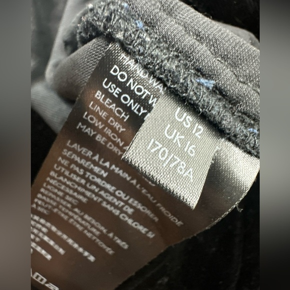 Free People C Est La Vie Wide Leg Pop Star Velvet Pants Size 12 Black Side Zip - Picture 9 of 13